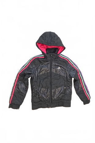Dievčenská zimná bunda Adidas, farba čierna, veľkosť 11-12 r