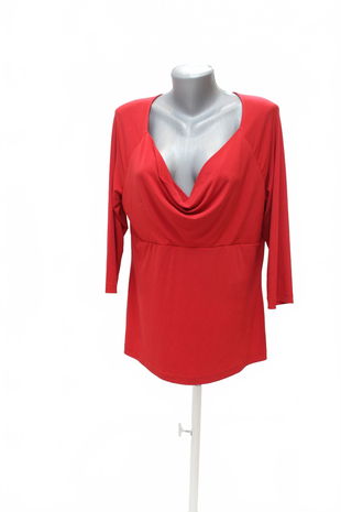 Dámske tričko Taifun bez potlače, farba červená, veľkosť L