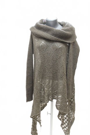 Dámsky sveter Sisley, farba hnedá, veľkosť M