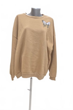 Dámská mikina Shein s potiskem, barva béžová, velikost 4XL