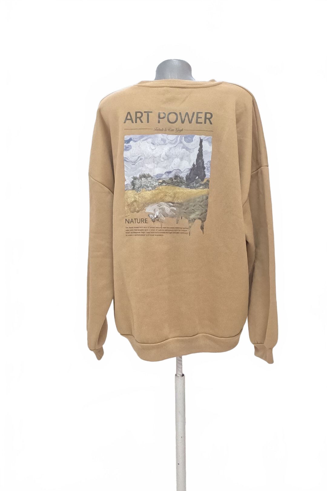 Dámská mikina Shein s potiskem, barva béžová, velikost 4XL