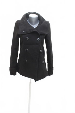 Dámsky zimný kabát H&M, farba čierna, veľkosť 34