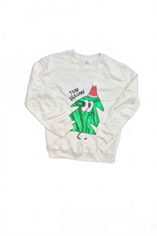 Chlapčenská mikina H&M s potlačou, farba béžová, veľkosť 134