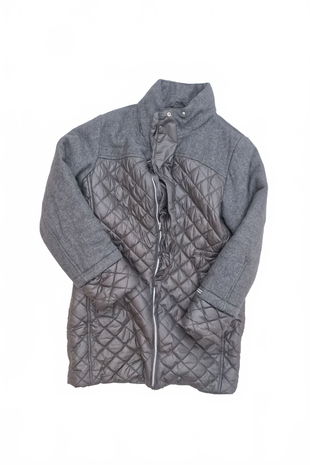 Dievčenský zimný kabát Geox, farba sivá, veľkosť 10-11 r