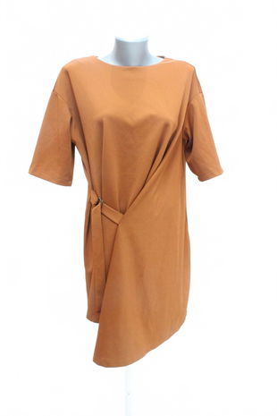 Dámske šaty Mango, farba hnedá, veľkosť S