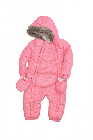 Dievčenská zimná kombinéza F&F, farba ružová, veľkosť 12-18 m