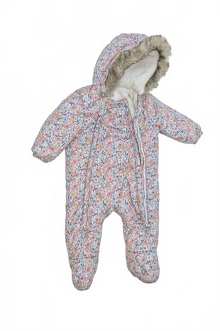 Dievčenská zimná kombinéza F&F, farba kvetovaná, veľkosť 6-9 m