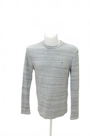 Pánské tričko Tommy Jeans bez potisku, barva šedá, velikost M