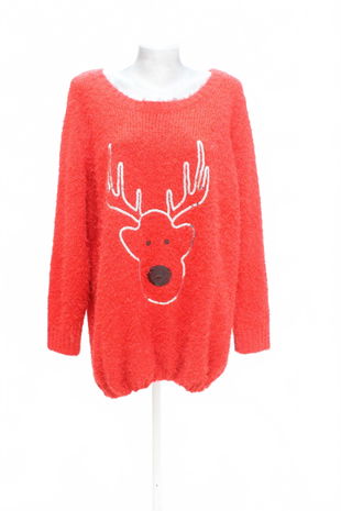 Dámský svetr Bpc Bonprix Collection, barva červená, velikost 52