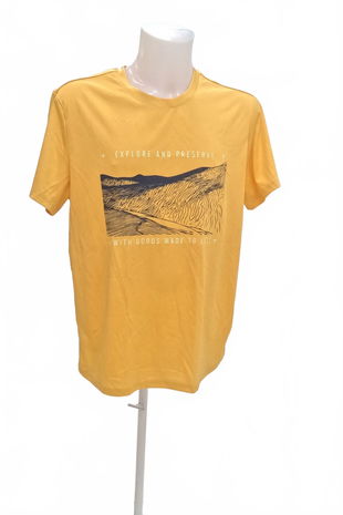 Pánské tričko Crivit s potiskem, barva žlutá, velikost L