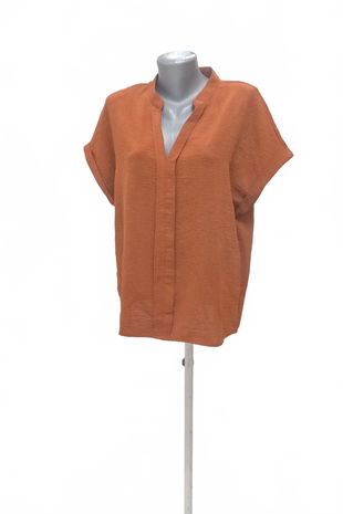 Dámske tričko Shein bez potlače, farba hnedá, veľkosť 44