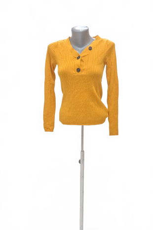 Dámsky sveter Jean Pascale, farba žltá, veľkosť XS