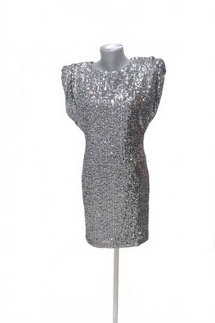 Dámske šaty Genesis, farba strieborná, veľkosť 38