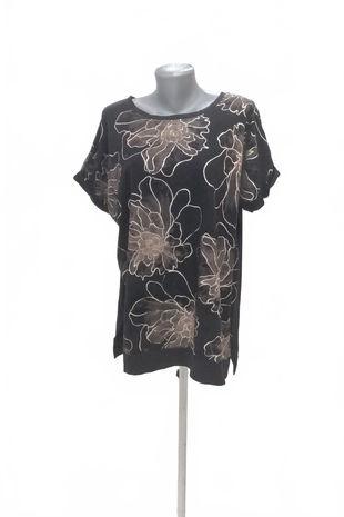 Dámské tričko Genesis s potiskem, barva černá, velikost 2XL