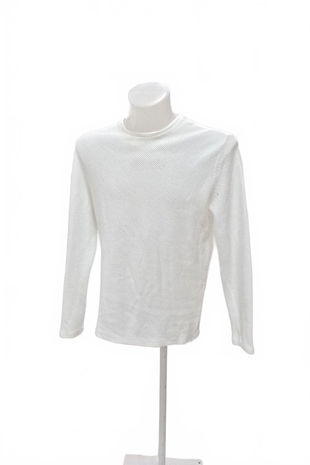 Pánská mikina Zara bez potisku, barva bílá, velikost L