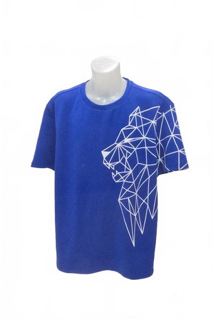 Pánské tričko Shein s potiskem, barva modrá, velikost 4XL