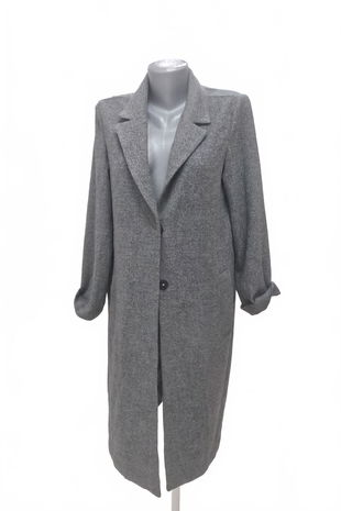 Dámsky kabát H&M, farba sivá, veľkosť 34