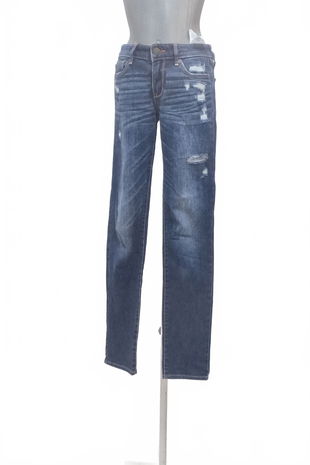 Dámske nohavice Abercrombie & Fitch, farba denim, veľkosť XS