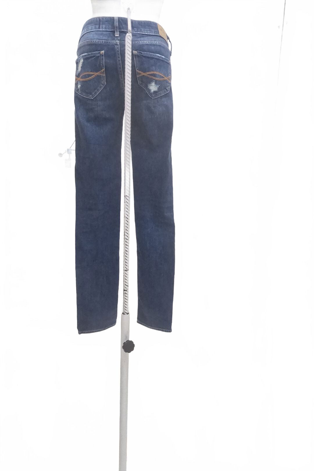 Dámske nohavice Abercrombie & Fitch, farba denim, veľkosť XS