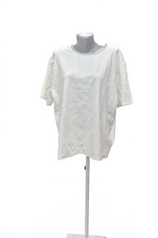 Dámské tričko H&M bez potisku, barva bílá, velikost XL