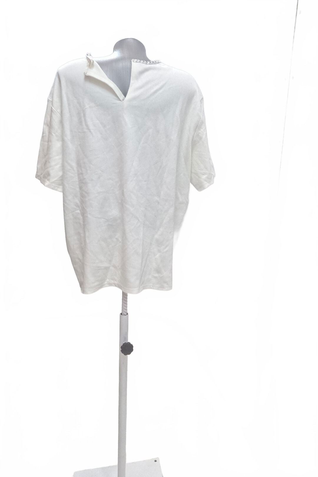 Dámské tričko H&M bez potisku, barva bílá, velikost XL