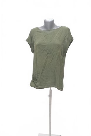 Dámske tričko S.oliver bez potlače, farba khaki, veľkosť 38