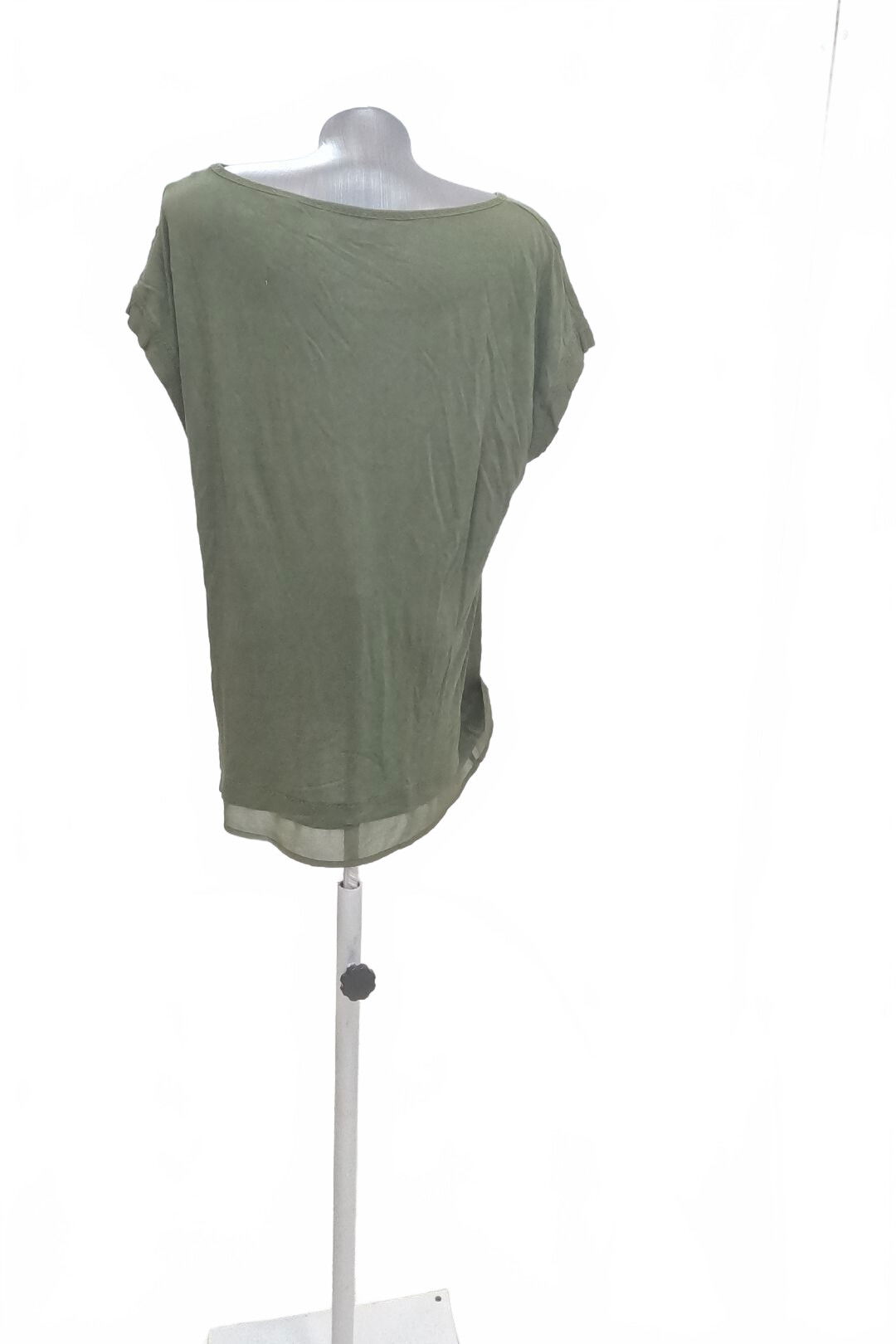 Dámske tričko S.oliver bez potlače, farba khaki, veľkosť 38