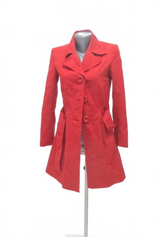 Dámsky kabát F&F, farba červená, veľkosť 36