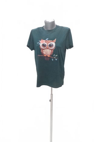 Dámske tričko Shein s potlačou, farba zelená, veľkosť L