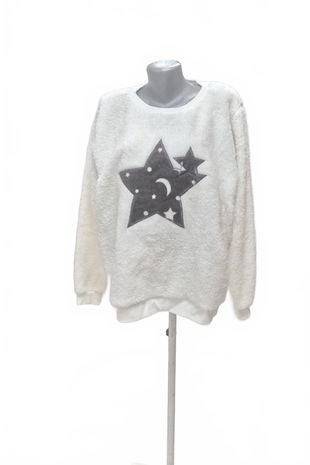 Dámská mikina Janina s potiskem, barva bílá, velikost XL