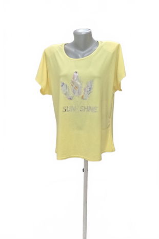 Dámské tričko Genesis s potiskem, barva žlutá, velikost 2XL