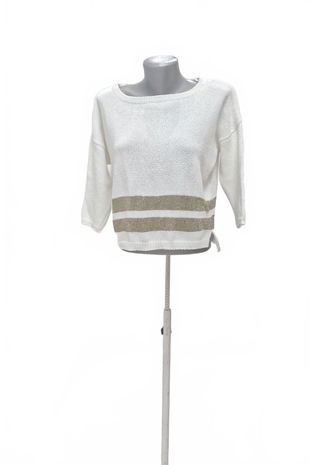 Dámsky sveter Jean Pascale, farba biela, veľkosť S