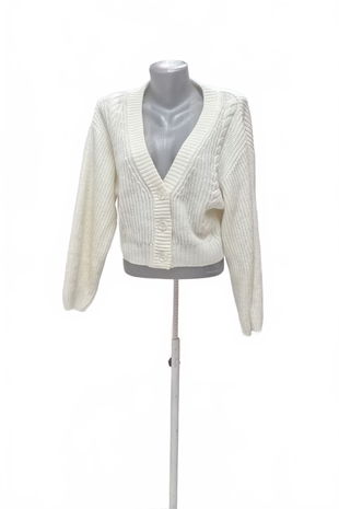 Dámsky sveter Divided, farba biela, veľkosť S