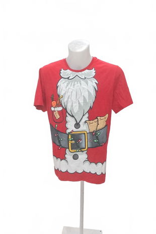 Pánské tričko F&F s potiskem, barva červená, velikost L