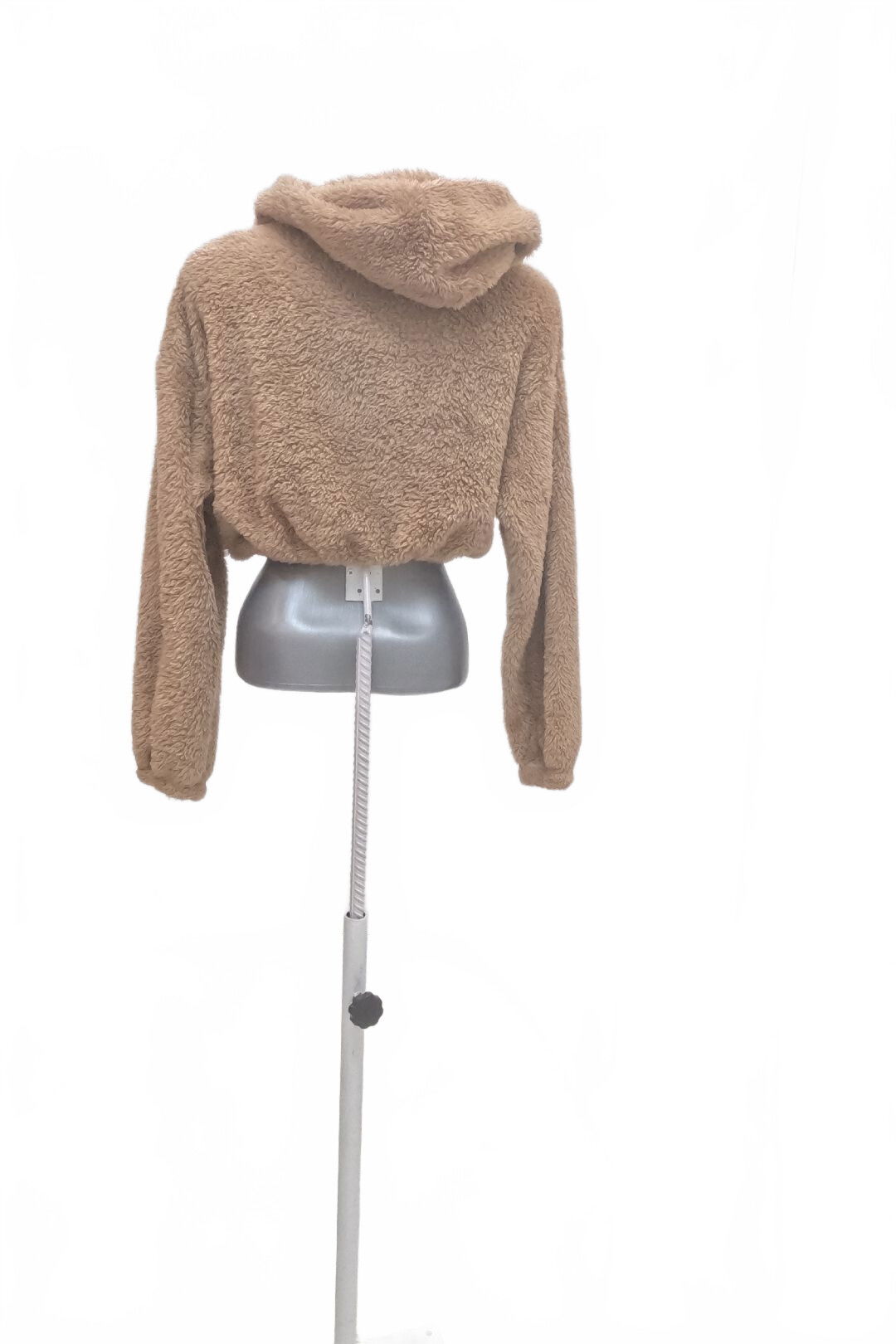 Dámska mikina Shein bez potlače, farba hnedá, veľkosť XS