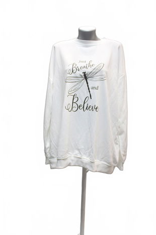 Dámská mikina Genesis s potiskem, barva bílá, velikost 3XL