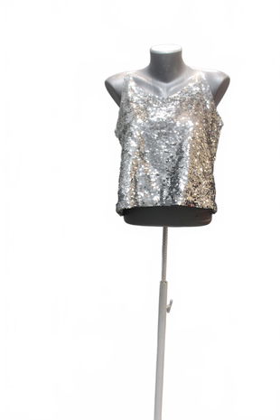 Dámský top Amisu, barva stříbrná, velikost XL