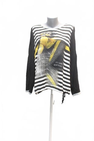 Dámske tričko Kenny S. bez potlače, farba pruhovaná, veľkosť 44