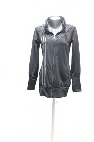 Dámska mikina Adidas bez potlače, farba sivá, veľkosť 38