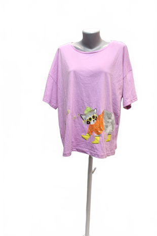 Dámské tričko F&F bez potisku, barva fialová, velikost XL