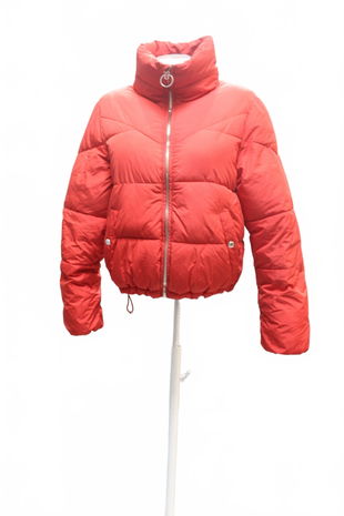 Dámska bunda Bershka, farba červená, veľkosť S