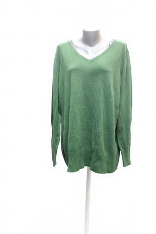 Dámský svetr Bpc Bonprix Collection, barva zelená, velikost 48