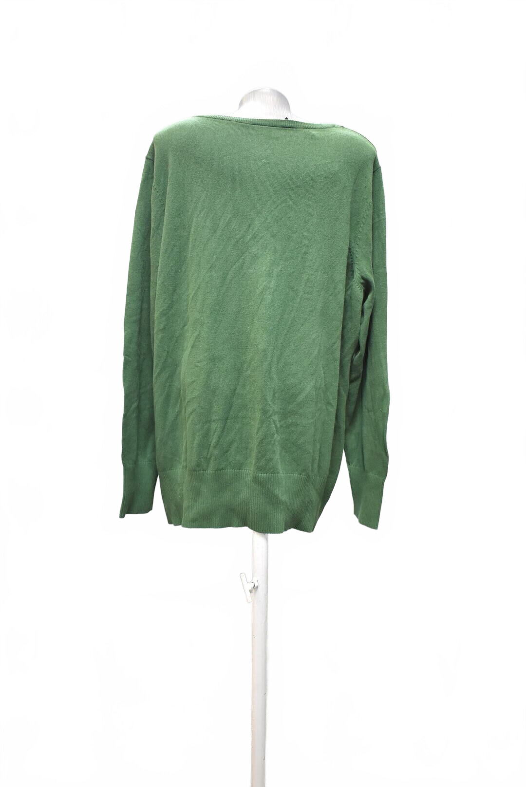 Dámský svetr Bpc Bonprix Collection, barva zelená, velikost 48