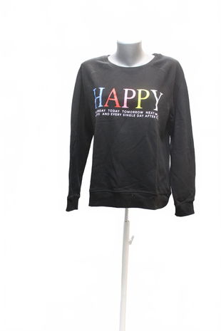 Dámská mikina Amisu s potiskem, barva černá, velikost XL