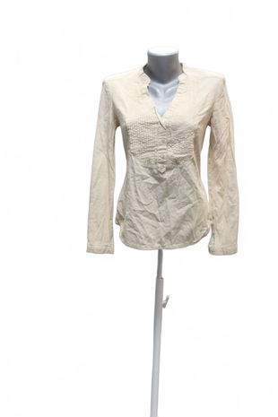 Dámske tričko Stradivarius bez potlače, farba béžová, veľkosť M