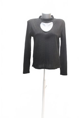 Dámske tričko Laura Torelli bez potlače, farba čierna, veľkosť M