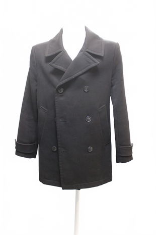 Pánský kabát H&M, barva černá, velikost 48