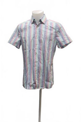 Pánská košile s krátkým rukávem Genesis, barva pruhovaná, velikost 40