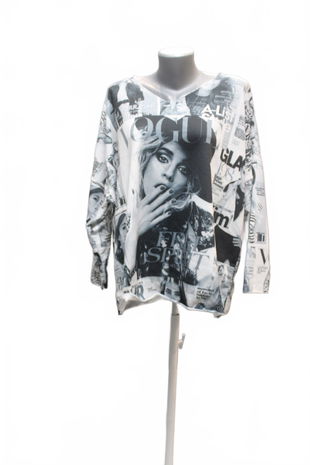 Dámské tričko Made In Italy bez potisku, barva vzorovaná, velikost 2XL