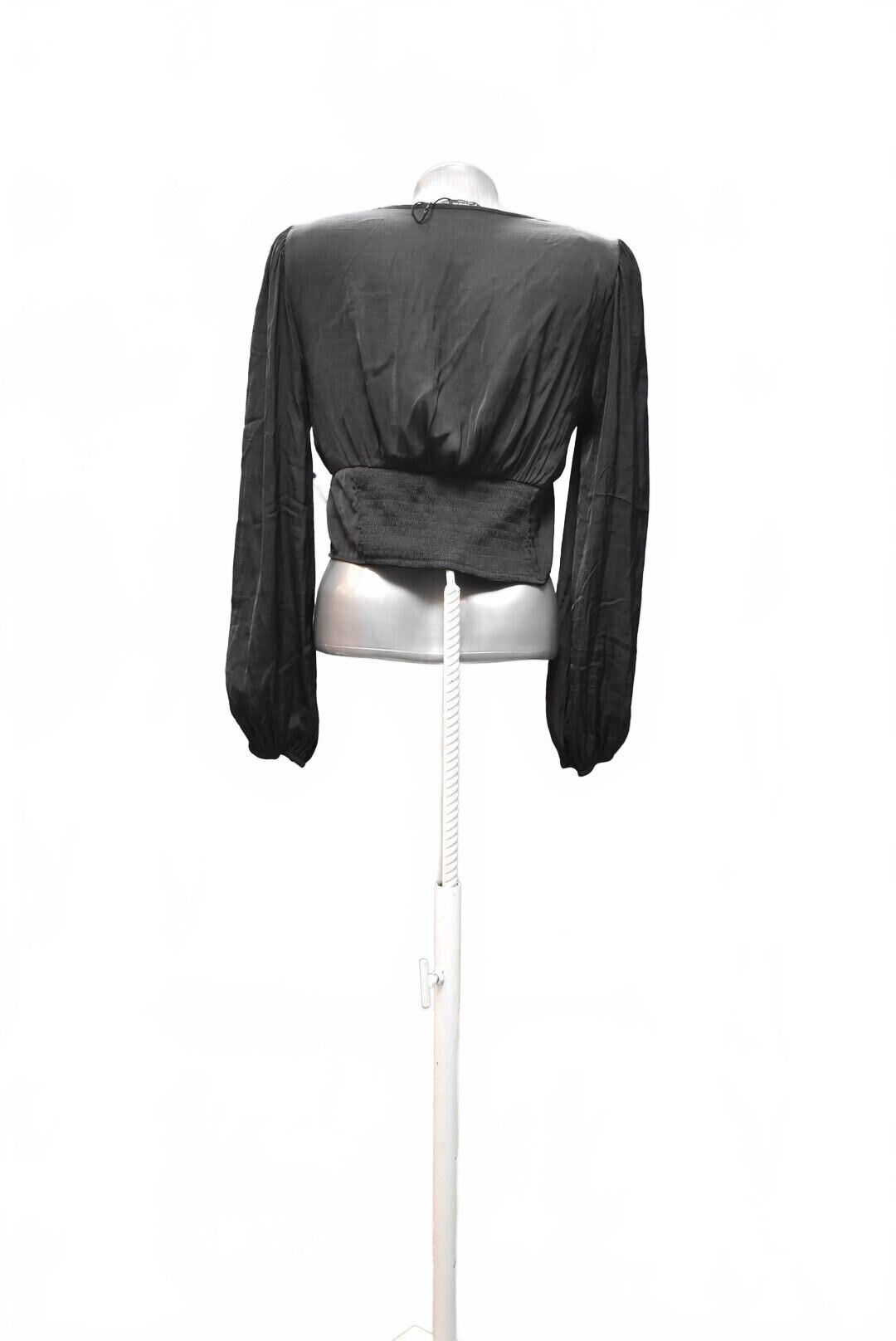 Dámske tričko Stradivarius bez potlače, farba čierna, veľkosť M